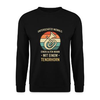 Tenorhorn Joueur de Tenorhorn Joueur de Tenorhorn Joueur de Tenorhorn - Sweat-shirt Unisexe - noir - Devant - Alina (178cm) & Michal (187cm)