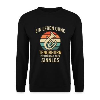 Tenorhorn Tenorhornspieler Tenorhornist - Unisex Pullover - Schwarz - Vorne - Alina (178cm) & Michal (187cm)