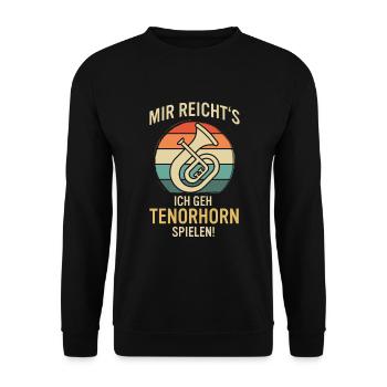 Tenorhorn Tenorhornspieler Tenorhornist - Unisex Pullover - Schwarz - Vorne - Alina (178cm) & Michal (187cm)