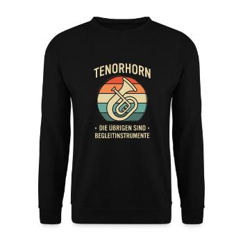 Tenorhorn Tenorhornspieler Tenorhornist - Unisex Pullover - Schwarz - Vorne - Alina (178cm) & Michal (187cm)