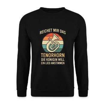 Tenorhorn Tenorhornspieler Tenorhornist - Unisex Pullover - Schwarz - Vorne - Alina (178cm) & Michal (187cm)