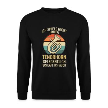Tenorhorn Tenorhornspieler Tenorhornist - Unisex Pullover - Schwarz - Vorne - Alina (178cm) & Michal (187cm)