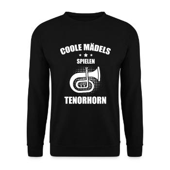 Tenorhorn Tenorhornspieler Tenorhornist - Unisex Pullover - Schwarz - Vorne - Alina (178cm) & Michal (187cm)