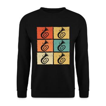 Tenorhorn Joueur de Tenorhorn Joueur de Tenorhorn Joueur de Tenorhorn - Sweat-shirt Unisexe - noir - Devant - Alina (178cm) & Michal (187cm)