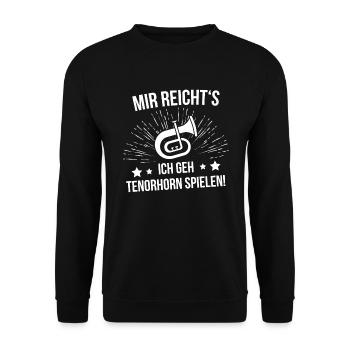 Tenorhorn Tenorhornspieler Tenorhornist - Unisex Pullover - Schwarz - Vorne - Alina (178cm) & Michal (187cm)