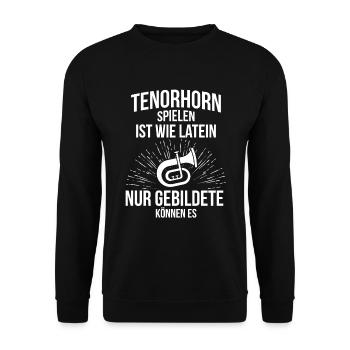 Tenorhorn Tenorhornspieler Tenorhornist - Unisex Pullover - Schwarz - Vorne - Alina (178cm) & Michal (187cm)