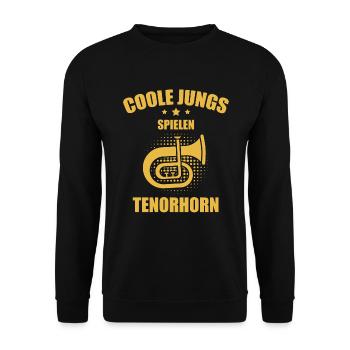 Tenorhorn Tenorhornspieler Tenorhornist - Unisex Pullover - Schwarz - Vorne - Alina (178cm) & Michal (187cm)