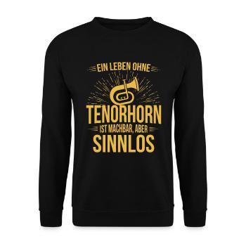 Tenorhorn Tenorhornspieler Tenorhornist - Unisex Pullover - Schwarz - Vorne - Alina (178cm) & Michal (187cm)
