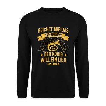 Tenorhorn Tenorhornspieler Tenorhornist - Unisex Pullover - Schwarz - Vorne - Alina (178cm) & Michal (187cm)