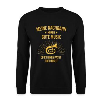Tenorhorn Tenorhornspieler Tenorhornist - Unisex Pullover - Schwarz - Vorne - Alina (178cm) & Michal (187cm)