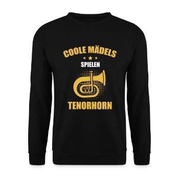 Tenorhorn Tenorhornspieler Tenorhornist - Unisex Pullover - Schwarz - Vorne - Alina (178cm) & Michal (187cm)