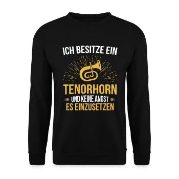 Tenorhorn Tenorhornspieler Tenorhornist - Unisex Pullover - Schwarz - Vorne - Alina (178cm) & Michal (187cm)