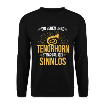 Tenorhorn Tenorhornspieler Tenorhornist - Unisex Pullover - Schwarz - Vorne - Alina (178cm) & Michal (187cm)