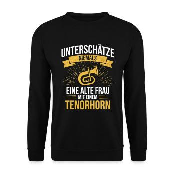 Tenorhorn Tenorhornspieler Tenorhornist - Unisex Pullover - Schwarz - Vorne - Alina (178cm) & Michal (187cm)