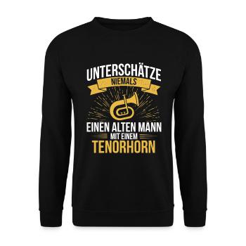 Tenorhorn Tenorhornspieler Tenorhornist - Unisex Pullover - Schwarz - Vorne - Alina (178cm) & Michal (187cm)