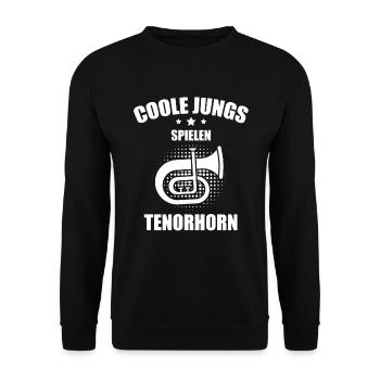 Tenorhorn Tenorhornspieler Tenorhornist - Unisex Pullover - Schwarz - Vorne - Alina (178cm) & Michal (187cm)