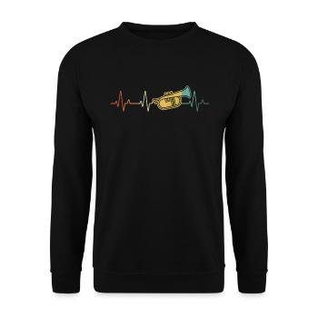 Flugelhorn Flugelhorn player Flugelhorn player - Unisex Sweatshirt - black - Front - Alina (178cm) & Michal (187cm)