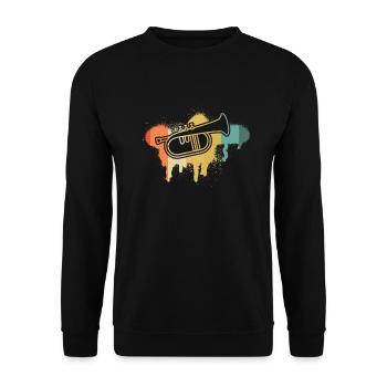 Flugelhorn Flugelhorn player Flugelhorn player - Unisex Sweatshirt - black - Front - Alina (178cm) & Michal (187cm)