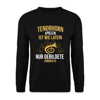 Tenorhorn Tenorhornspieler Tenorhornist - Unisex Pullover - Schwarz - Vorne - Alina (178cm) & Michal (187cm)