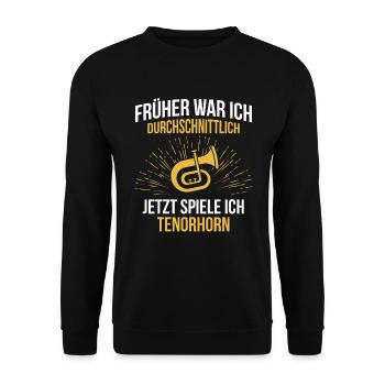 Tenorhorn Tenorhornspieler Tenorhornist - Unisex Pullover - Schwarz - Vorne - Alina (178cm) & Michal (187cm)