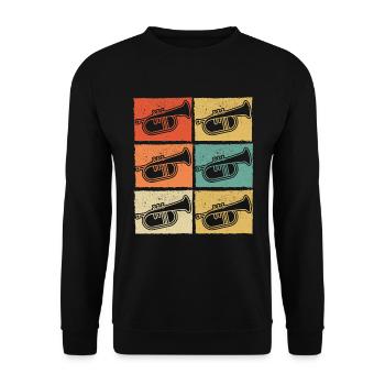 Flugelhorn Flugelhorn player Flugelhorn player - Unisex Sweatshirt - black - Front - Alina (178cm) & Michal (187cm)