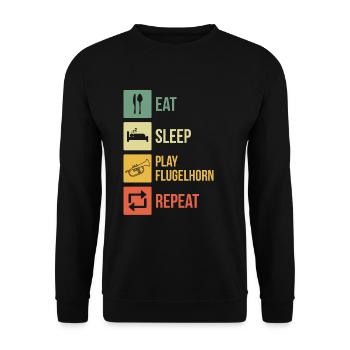 Flugelhorn Flugelhorn player Flugelhorn player - Unisex Sweatshirt - black - Front - Alina (178cm) & Michal (187cm)