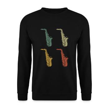 Saxophone Saxophoniste Saxophoniste - Sweat-shirt Unisexe - noir - Devant - Alina (178cm) & Michal (187cm)