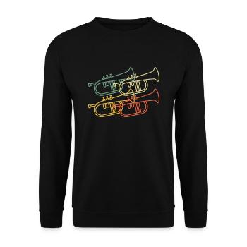 Flugelhorn Flugelhorn player Flugelhorn player - Unisex Sweatshirt - black - Front - Alina (178cm) & Michal (187cm)