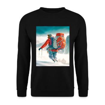 Schneewanderer Wanderer Ski Wandern Berge natürlic - Unisex Pullover - Schwarz - Vorne - Alina (178cm) & Michal (187cm)