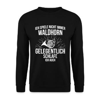 Waldhorn Waldhornspieler Waldhornist - Unisex Pullover - Schwarz - Vorne - Alina (178cm) & Michal (187cm)