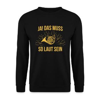 Waldhorn Waldhornspieler Waldhornist - Unisex Pullover - Schwarz - Vorne - Alina (178cm) & Michal (187cm)