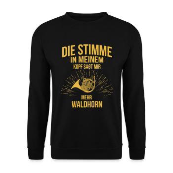 Waldhorn Waldhornspieler Waldhornist - Unisex Pullover - Schwarz - Vorne - Alina (178cm) & Michal (187cm)