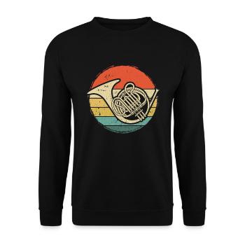 French horn French horn player French hornist - Unisex Sweatshirt - black - Front - Alina (178cm) & Michal (187cm)