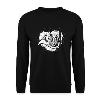 French horn French horn player French hornist - Unisex Sweatshirt - black - Front - Alina (178cm) & Michal (187cm)