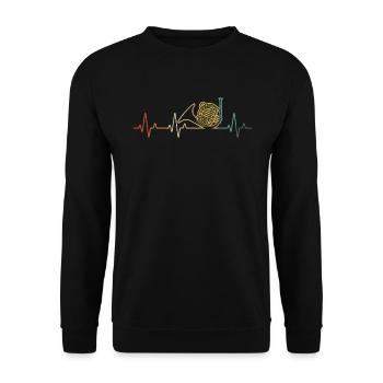 French horn French horn player French hornist - Unisex Sweatshirt - black - Front - Alina (178cm) & Michal (187cm)