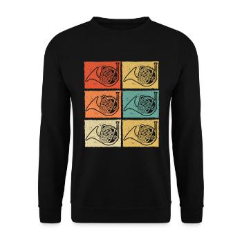 French horn French horn player French hornist - Unisex Sweatshirt - black - Front - Alina (178cm) & Michal (187cm)
