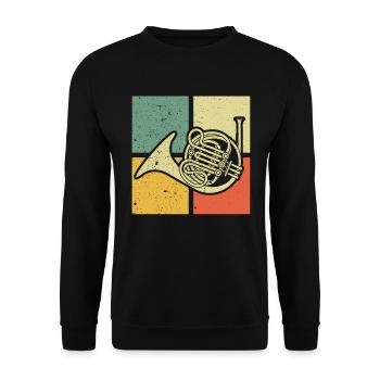 Français corniste Français corniste Français corniste - Sweat-shirt Unisexe - noir - Devant - Alina (178cm) & Michal (187cm)