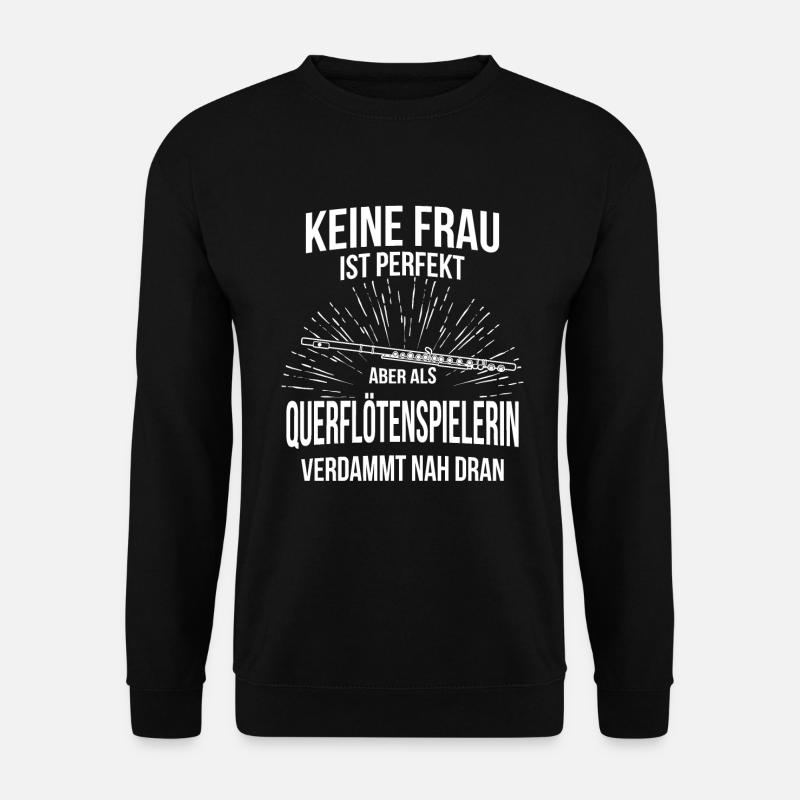 Querflöte Querflötenspieler Querflötist - Unisex Pullover - Schwarz