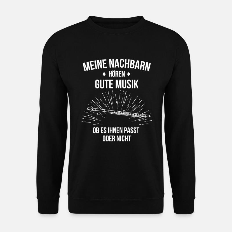 Querflöte Querflötenspieler Querflötist - Unisex Pullover - Schwarz