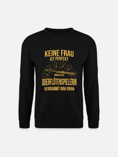 Querflöte Querflötenspieler Querflötist - Unisex Pullover - Schwarz
