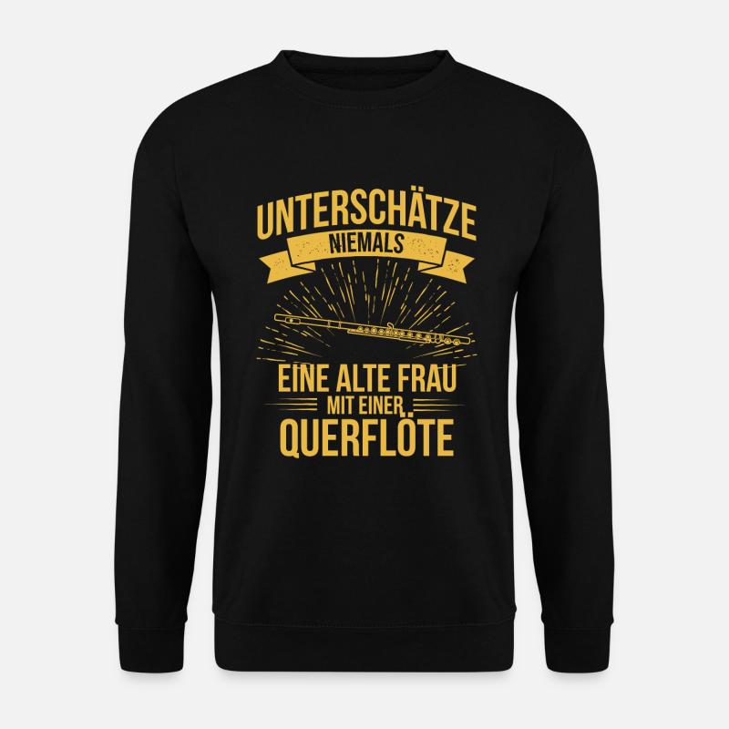 Querflöte Querflötenspieler Querflötist - Unisex Pullover - Schwarz