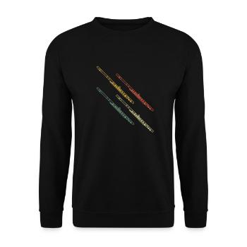 Flute Flute player Flutist - Unisex Sweatshirt - black - Front - Alina (178cm) & Michal (187cm)