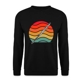 Fløjtefløjtespiller Fløjteist - Unisex sweater - sort - Foran - Alina (178cm) & Michal (187cm)