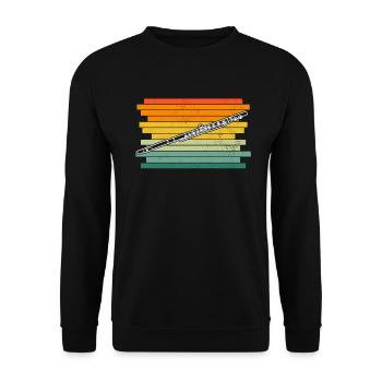 Flute Flute player Flutist - Unisex Sweatshirt - black - Front - Alina (178cm) & Michal (187cm)