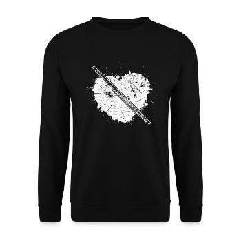 Flute Flute player Flutist - Unisex Sweatshirt - black - Front - Alina (178cm) & Michal (187cm)
