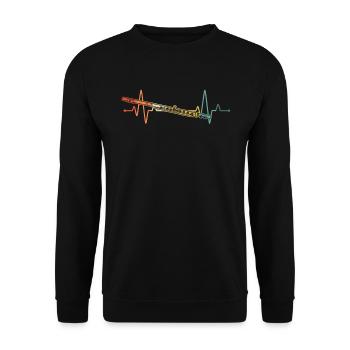 Flute Flute player Flutist - Unisex Sweatshirt - black - Front - Alina (178cm) & Michal (187cm)