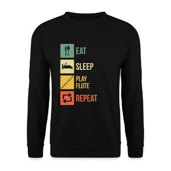 Flute Flute player Flutist - Unisex Sweatshirt - black - Front - Alina (178cm) & Michal (187cm)