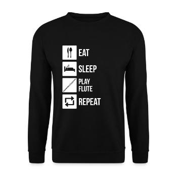 Flute Flute player Flutist - Unisex Sweatshirt - black - Front - Alina (178cm) & Michal (187cm)