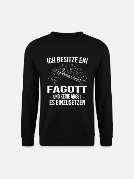 Fagott Fagottspieler Fagottist - Unisex Pullover - Schwarz