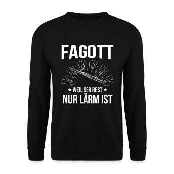 Fagott Fagottspieler Fagottist - Unisex Pullover - Schwarz - Vorne - Alina (178cm) & Michal (187cm)
